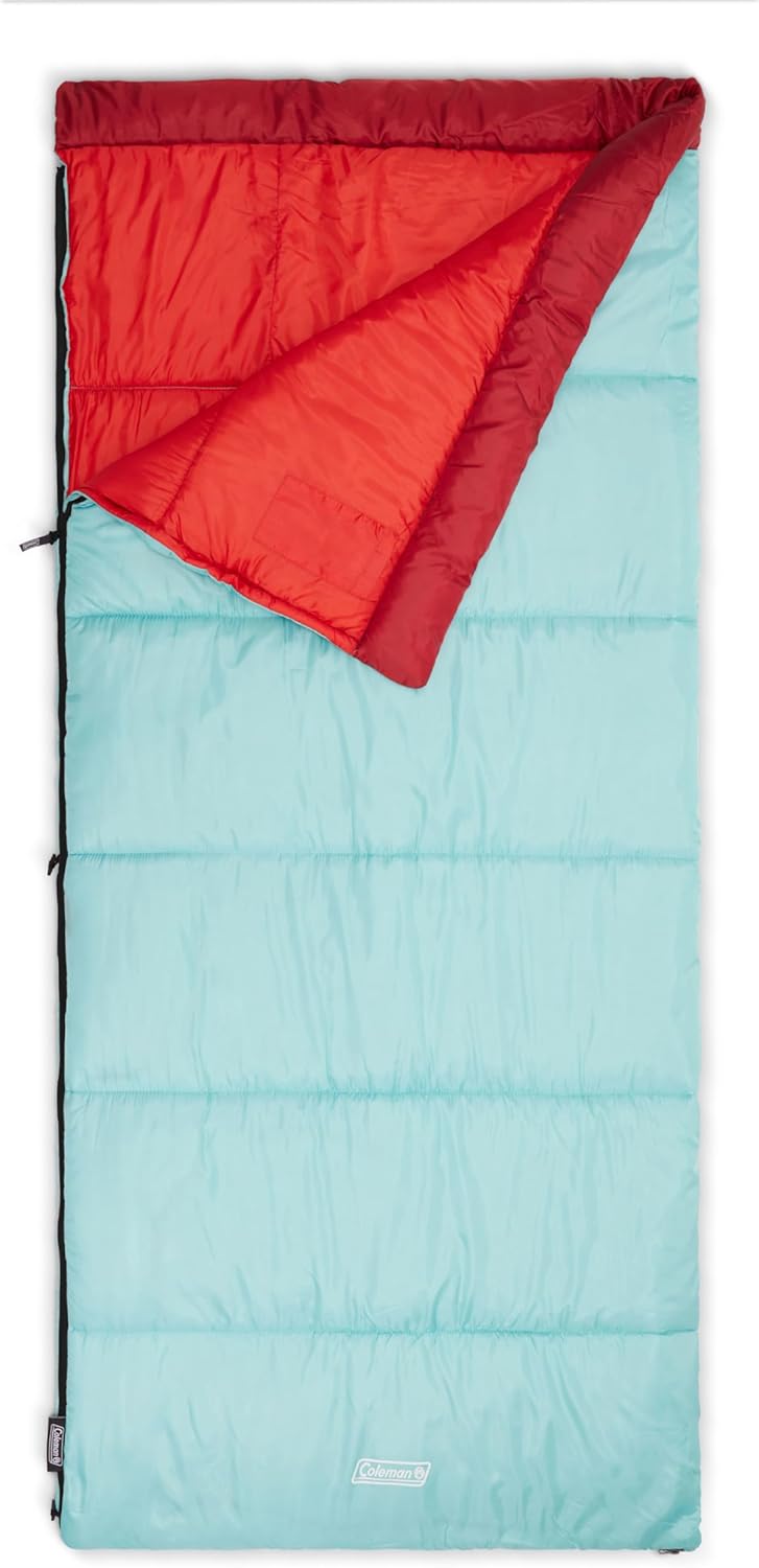 Coleman Flatlands 30/40/50°F Adult Sleeping Bag, Made from 100% Recycled Material, Big & Tall Options, Cool-Weather Sleeping Bag