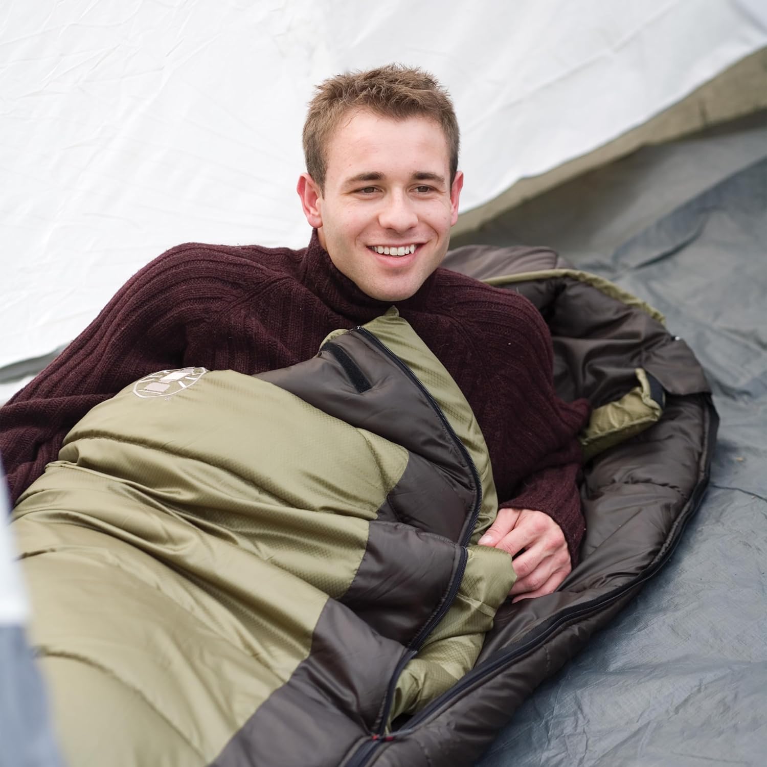 Coleman North Rim 0°F Big & Tall Sleeping Bag, Cold-Weather Mummy Sleep Sack with No-Snag Zipper & Adjustable Hood for Warmth & Ventilation, Large Camping Sleeping Bag - Image 5